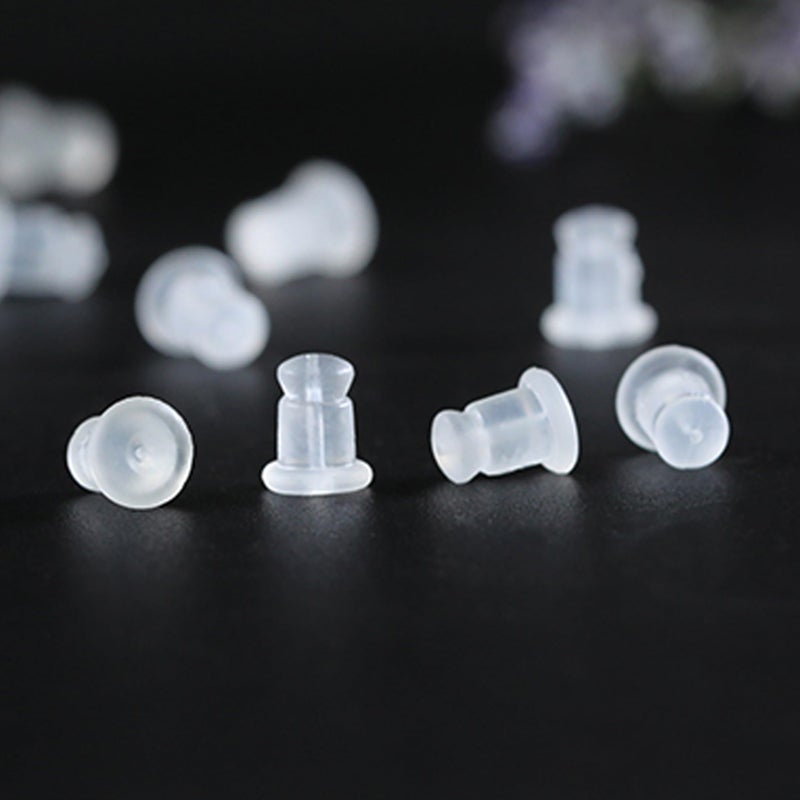 Meniala Silicone Earring Backs, Clear Hypoallergenic Replacement Stoppers for Stud Post Hoop Fishhook Earrings, 100 Pack - Image 3