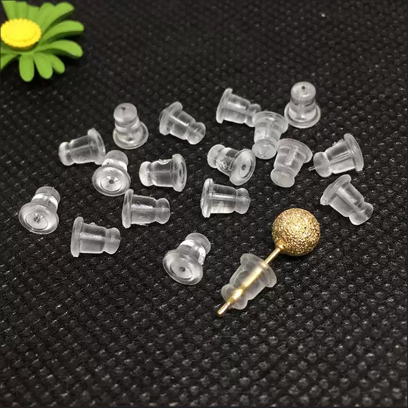 Meniala Silicone Earring Backs, Clear Hypoallergenic Replacement Stoppers for Stud Post Hoop Fishhook Earrings, 100 Pack - Image 4