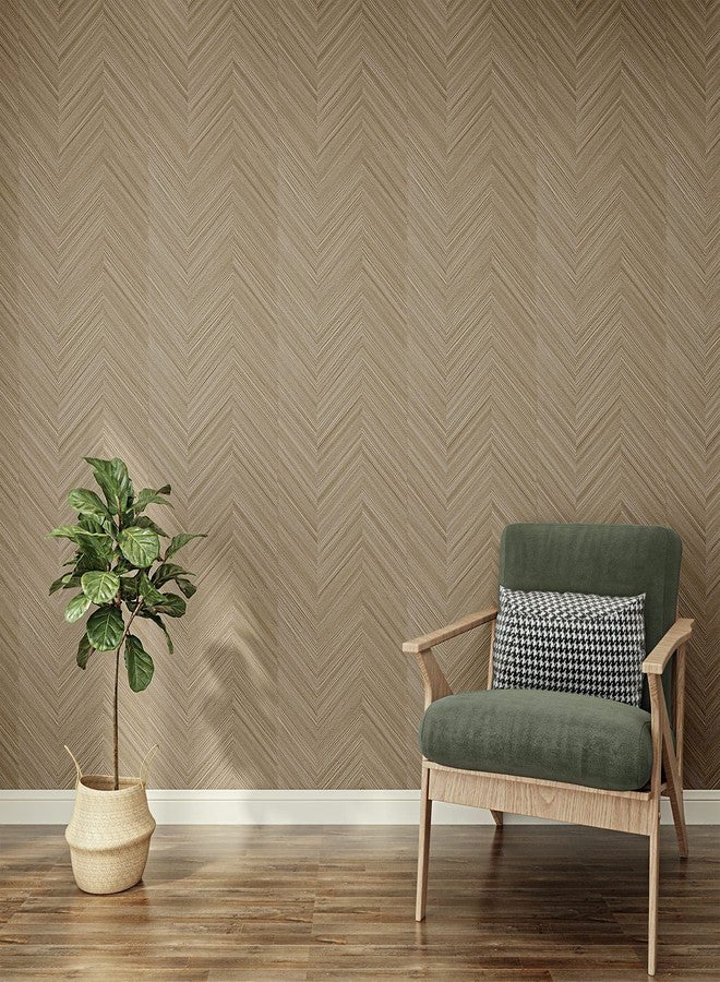 VaryPaper ورق حائط خشبي من VaryPaper كبير الحجم 32 × 354 بوصة بنقشة متعرجة، قابل للتقشير واللصق، مصنوع من الخشب الصناعي المقاوم للماء، مناسب لغرفة النوم والحمام وغرفة المعيشة والجدران والخزائن والمكتب من الفينيل - Image 2