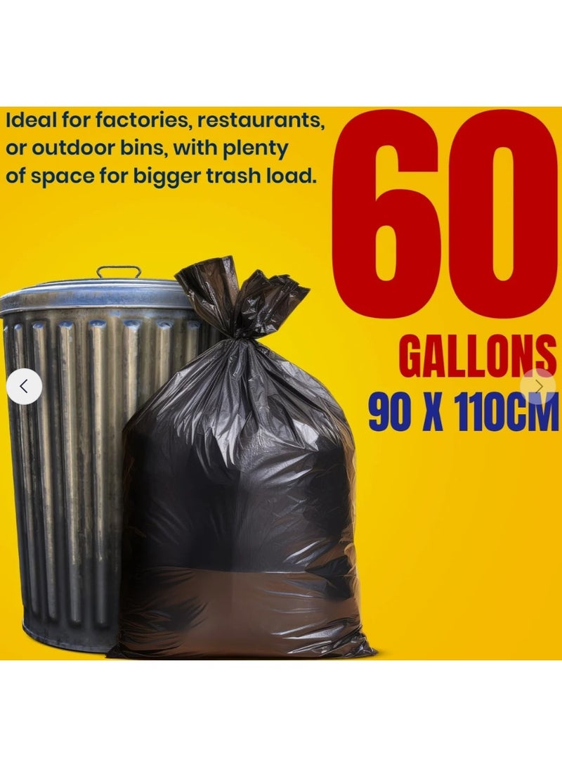 AKDC Garbage Bags Roll, 20 Bags, 60 Gallon, 90 × 110 cm (X Large) - Black - Image 2