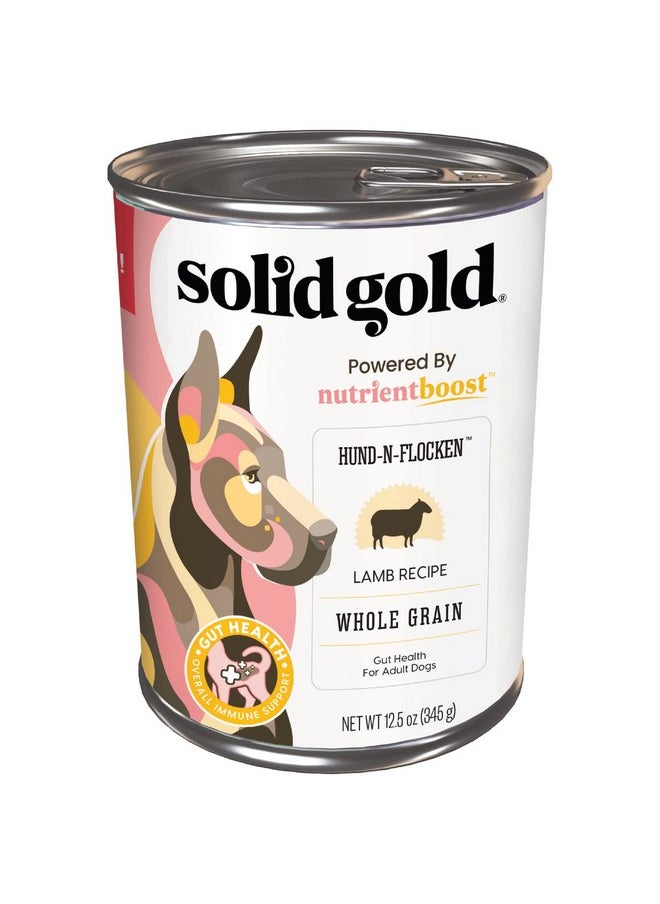 solid gold - Solid Gold Canned Dog Food for Adult & Senior Dogs - Nutrientboost Hund-N-Flocken Made with Real Lamb and Healthy Whole Grains - High Calorie, High Protein Wet Dog Food - 6ct/12.5oz Cans - Image 1