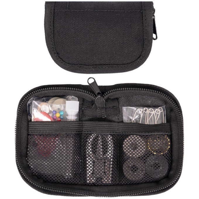 MILITARY SEWING KIT MARINE CORPS DELUXE SURVIVAL SEW KIT FOR MEN OR WOMEN MINI REPAIR SEWING TOOLS WITH ZIPPER CLOSURE IN DURABLE NYLON CASE PORTABLE FOR ON THE FIELD USE ARMY BUTTON SEWING KIT
