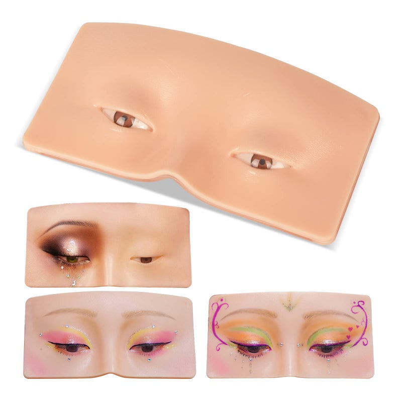 JimKing Makeup Practice Face, JimKing Makeup Practice Board, Faccial Practice Skin for Professional and Beginners, 3D Realistic Model for Eyelash Extensions, Eyeliner And Eyeshadow Face Makeup Practice