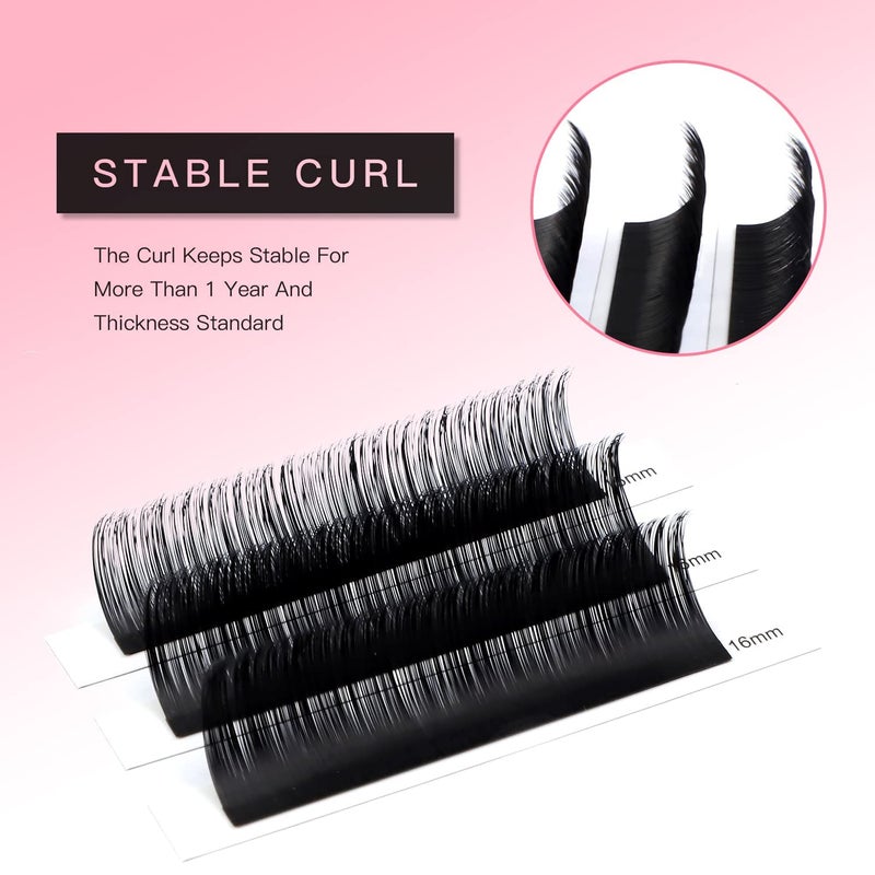 TDANCE Lash Extension Matte Black Eyelash Extension C CC D DD J B L Curl Volume & Classic Lash Extensions 0.03-0.18mm Thickness Professional Salon Use(0.18-D,12 mm) - Image 5