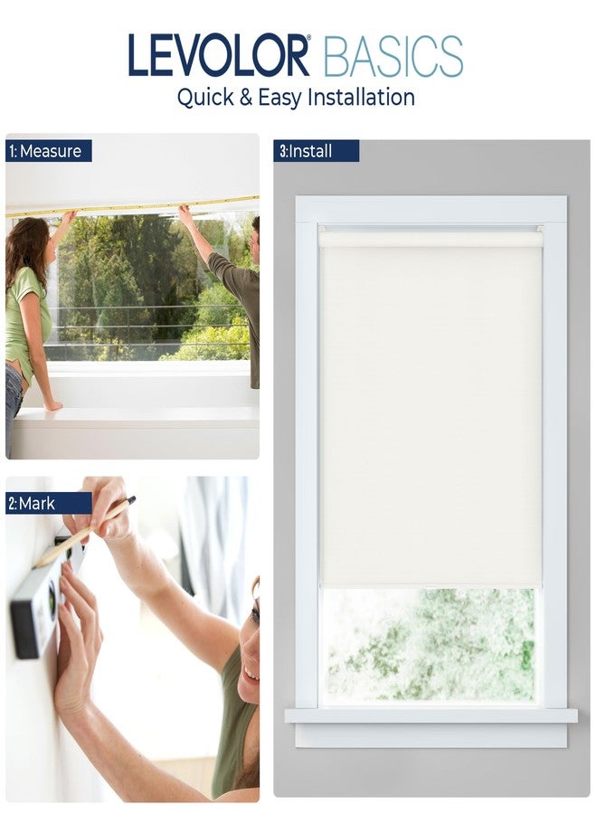 LEVOLOR Basics Cordless Fabric Roller Shade, Easy to Install Blackout Shades for Windows, Neutral White, Fits up to 34” Width and 72” Length, Home Solution for Any Space or Room Decor - Image 5