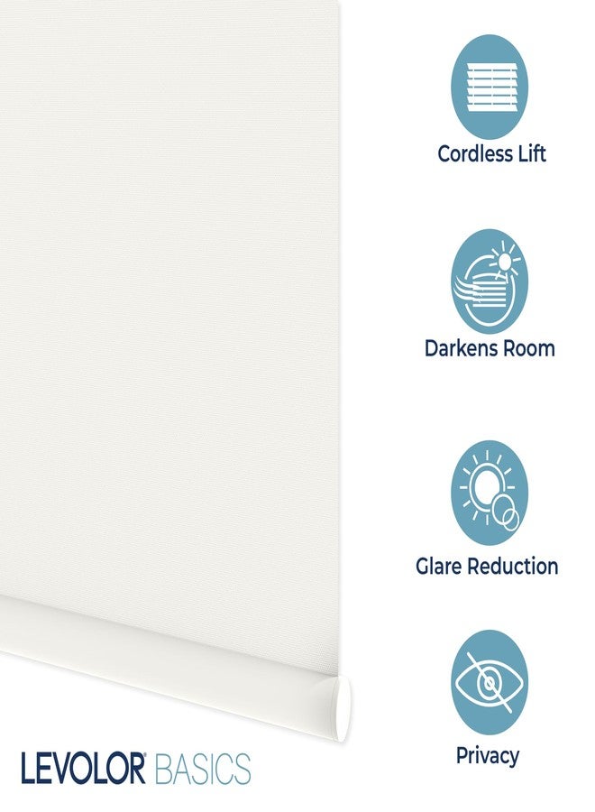 LEVOLOR Basics Cordless Fabric Roller Shade, Easy to Install Blackout Shades for Windows, Neutral White, Fits up to 34” Width and 72” Length, Home Solution for Any Space or Room Decor - Image 4