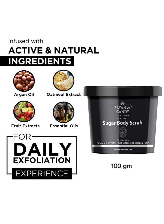 BRYAN & CANDY Newyork Lion Series Lemon Thyme & Spearmint Sugar Body Scrub With Argan Oil To Remove Dead Skin Cells For Glowing Skin 100 Gm  - Image 4