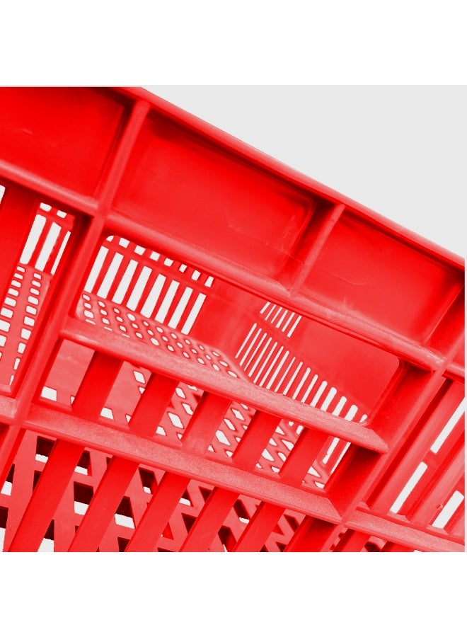 Ethic Solutions 3pcs of Plastic Storage Bakery Crate Box 590×450×170 mm 45L Stackable Heavy Duty Reinforced Walls Anti-Slip Base for Home Industrial Commercial Delivery – Red - Image 5