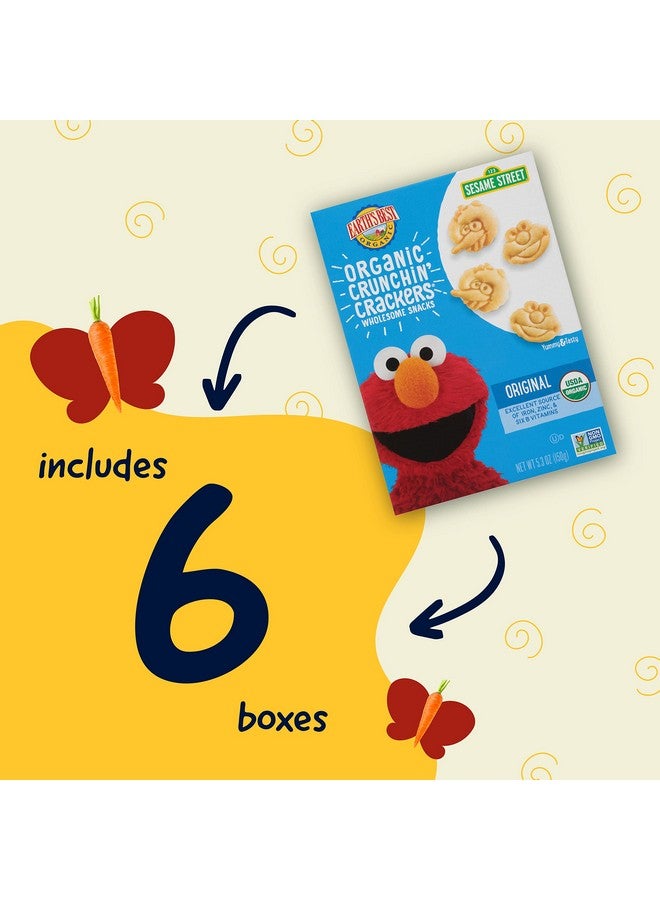Earth's Best Earth's Best Organic Kids Snacks, Sesame Street Toddler Snacks, Organic Crunchin' Crackers, Wholesome Snacks for Toddlers 2 Years and Older, Original, 5.3 oz Box (Pack of 6)  - Image 3