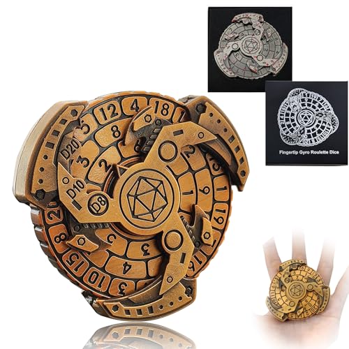 FLUEFOWL Shadow Roulette Dice Spinner for DND Dice Set Dragon Metallic DD Dice with Gift Case for DND Game RPG Role Playing Table Game Gifts Black Gold - Image 1