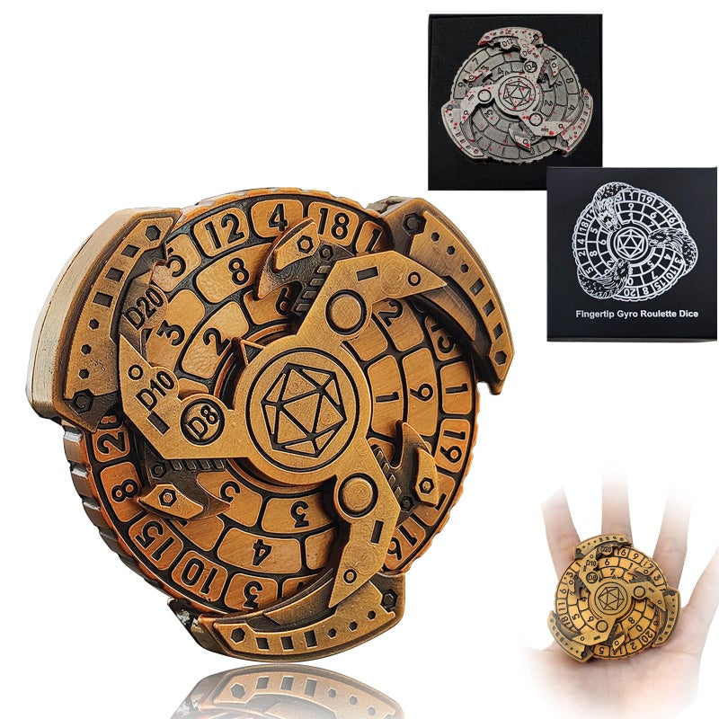 FLUEFOWL Shadow Roulette Dice Spinner for DND Dice Set Dragon Metallic DD Dice with Gift Case for DND Game RPG Role Playing Table Game Gifts Black Gold - Image 3