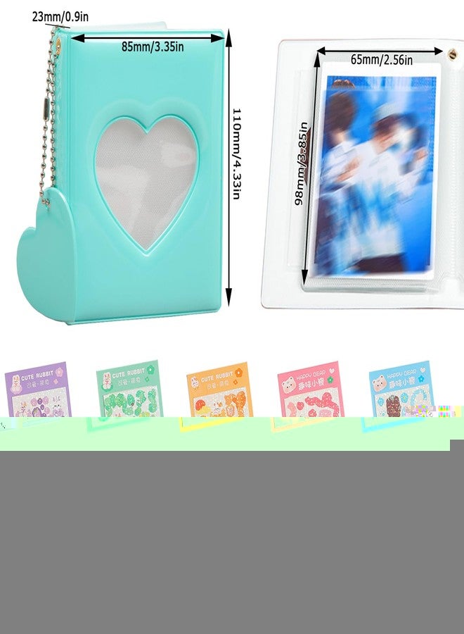 MaehSab 3 Inch Mini Photo Album Set of 3, MaehSab Small Kpop Photocard Binder Album, Kpop Photocard Holder Book, Photocard ID Holder, Black,Green,Blue - Image 2