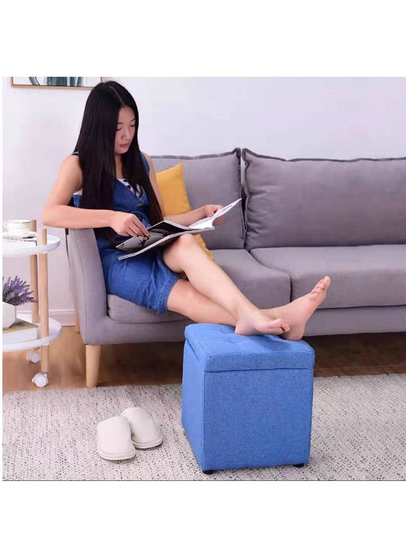 Generic Ottoman Storage Footrest Stool Ottoman Cube Bench Multifuctional Storage Box Shoe Change Chair Toy Box Coffee Table Square Ottoman Cube Foot Stool For Bedroom Living room  - Image 3