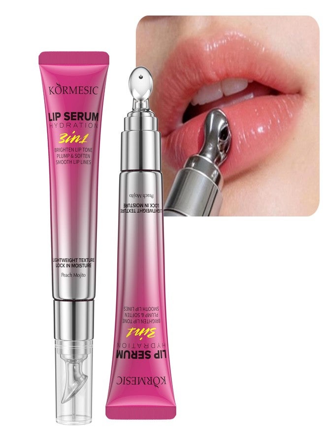 URQT Brightening Lip Serum, Hydrating Glossy Lip Oil with Metal Applicator, Plumping Moisturizing Lip Care Tint, Non-Sticky High Shine Lip Glow for Dry Lips (Peach Mojito) - Image 1