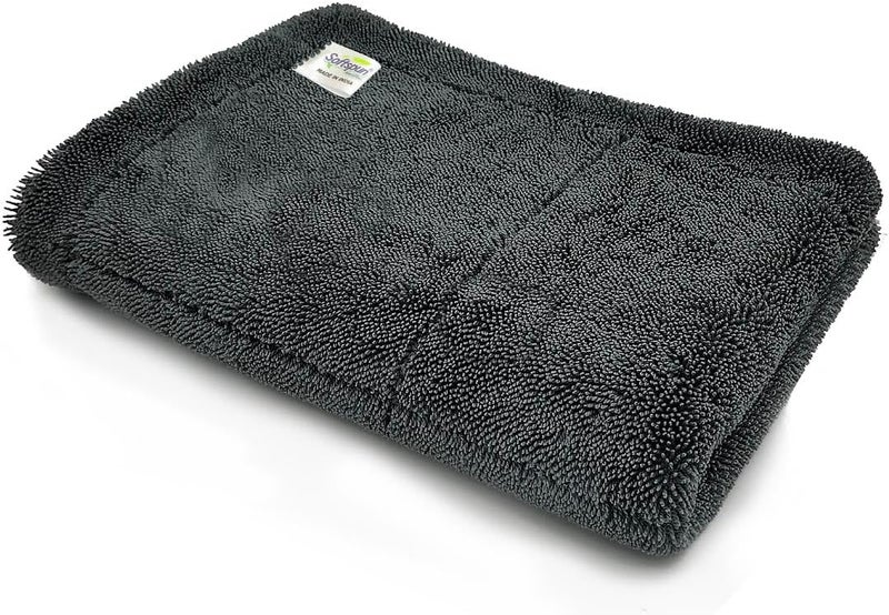SOFTSPUN Microfiber Cloth for Car - 1200 GSM, 40x60cms, 1Pcs, Grey Twisted Loop Super Absorbent Towel - Edgeless Design with Plush Pile and Lint Free Cloth for Drying and Detailing.…… - Image 1