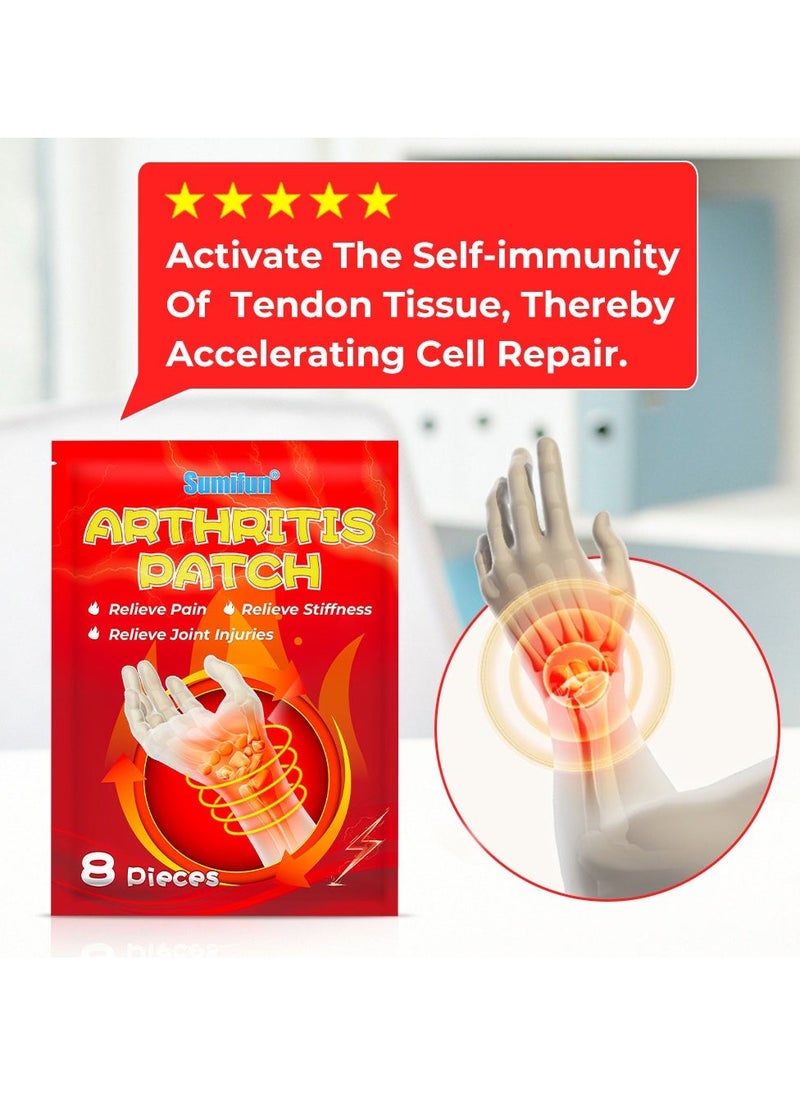 Sumifun 2-PACKS Tenosynovitis Plaster, Relieves Wrist and Finger Joint Pain, Natural Plant Extracts, 8 Pieces*2 - Image 4