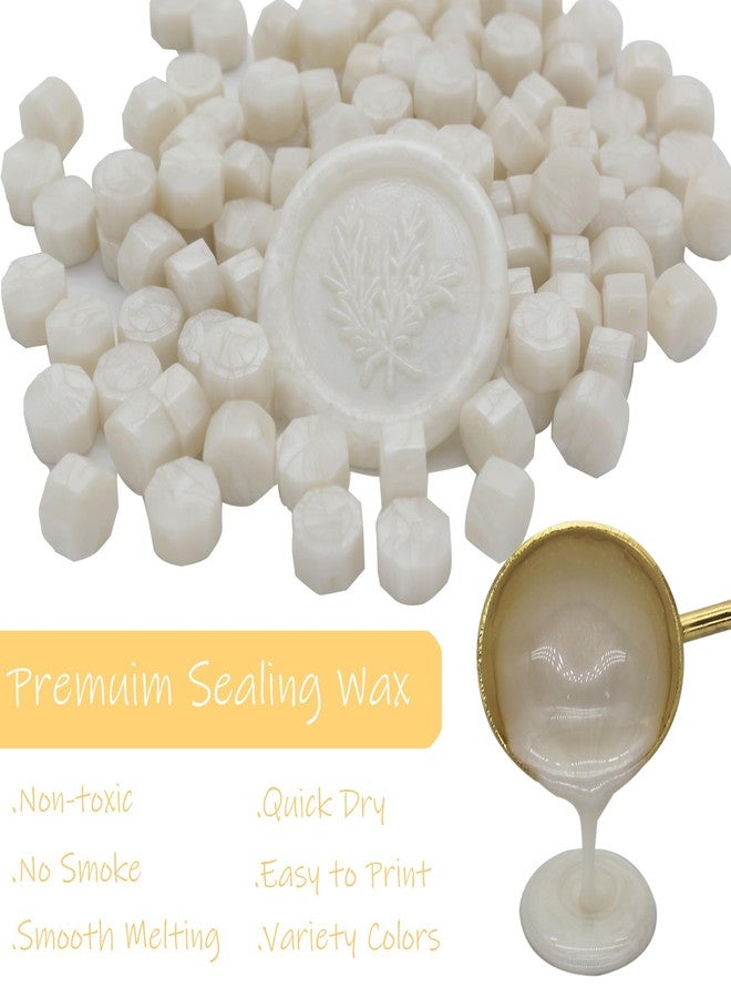 Andotopee 600pcs Pearl White Wax Seal Beads, Premium Sealing Wax Beads for Stamp Seals, Octagon Wax Pellets Refill Pack for Wax Seal Kit, Wedding Invitation Decor, Letter Envelope Seal, DIY Crafts - Image 5