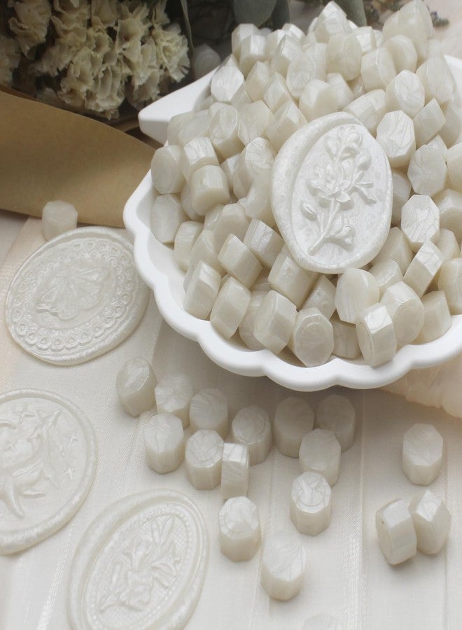Andotopee 600pcs Pearl White Wax Seal Beads, Premium Sealing Wax Beads for Stamp Seals, Octagon Wax Pellets Refill Pack for Wax Seal Kit, Wedding Invitation Decor, Letter Envelope Seal, DIY Crafts - Image 3