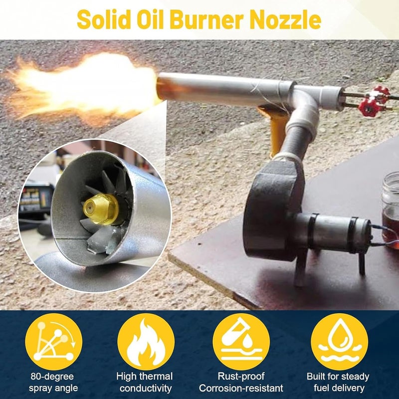 ordinarYone Oil Metal Oil Combustion Nozzle Burning 80 Degree 0.65/0.75/0.85 Waste Nozzle Boiler Heater Combustion - Image 5