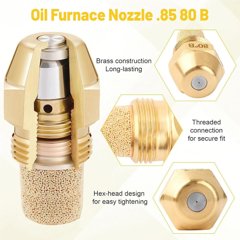 ordinarYone Oil Metal Oil Combustion Nozzle Burning 80 Degree 0.65/0.75/0.85 Waste Nozzle Boiler Heater Combustion - Image 3