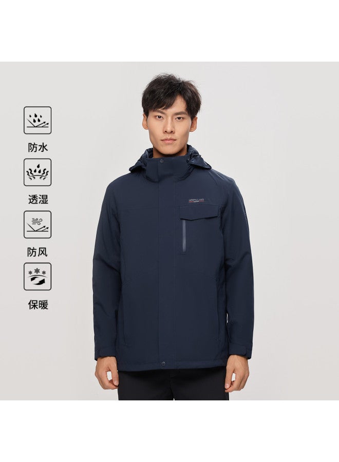 NorthLand Men's 3-in-1 Detachable Fleece Jacket Waterproof Windproof Hiking Coat Autumn Outdoor Jacket - Image 2