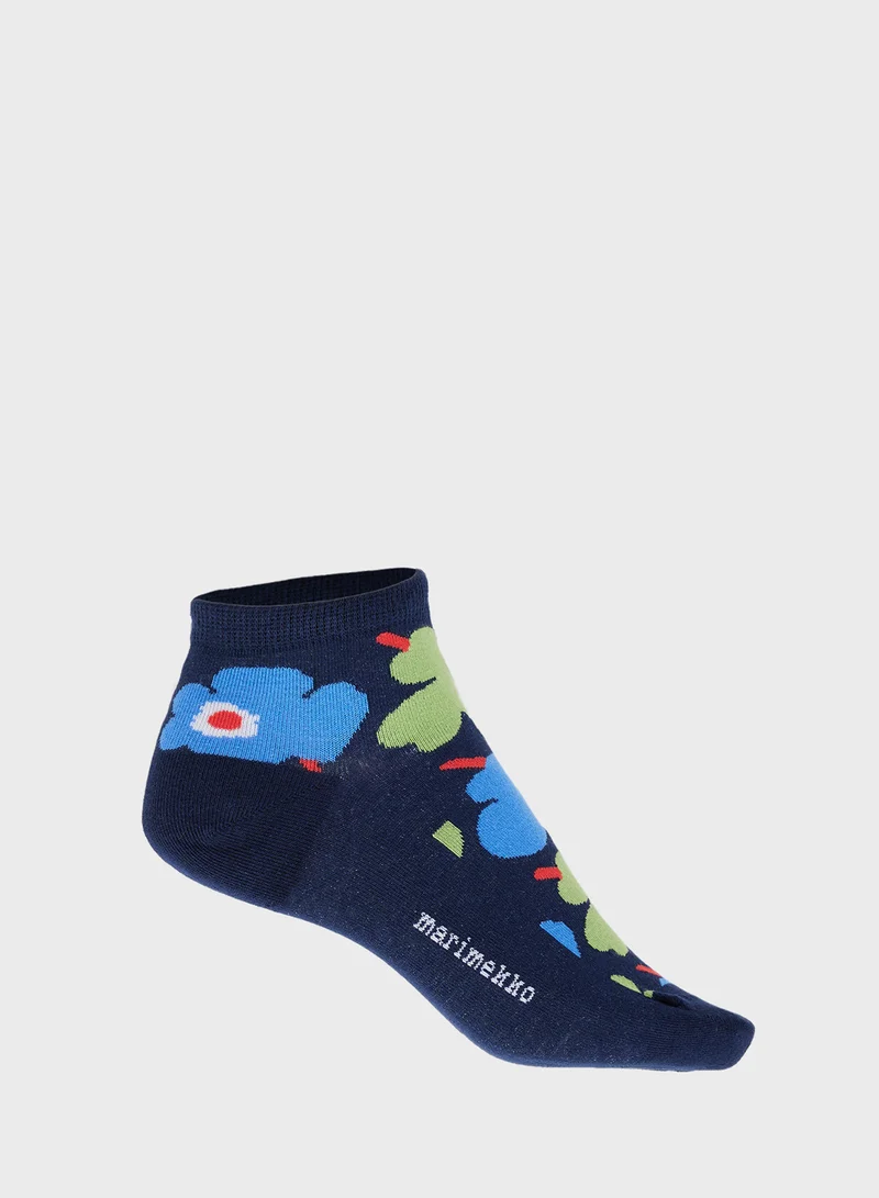 جينجر Cotton Floral Ankle Socks