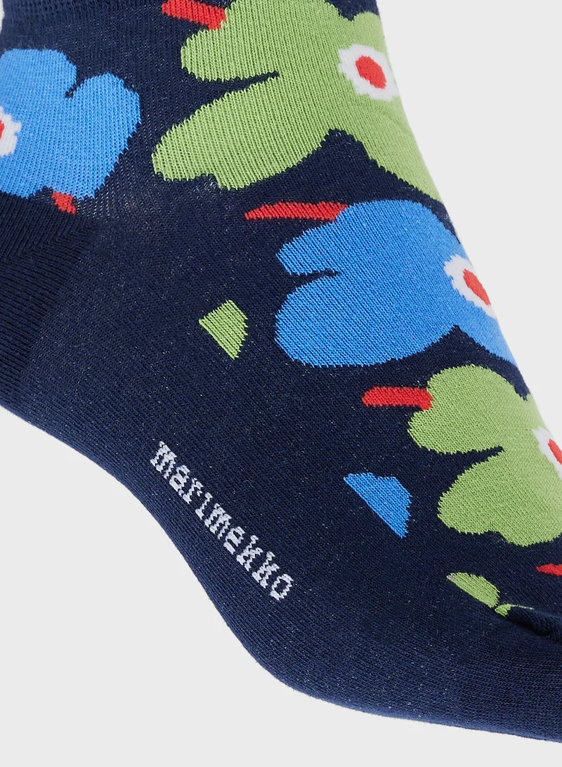 جينجر Cotton Floral Ankle Socks