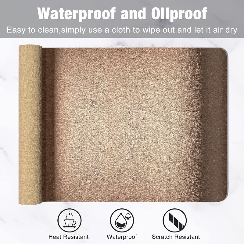 Hsurbtra Desk Pad, 30" x 14" PU Leather Desk Mat, XL Extended Mouse Pad, Waterproof Desk Blotter Protector, Ultra Thin Large Laptop Keyboard Mat, Non-Slip Desk Writing Pad for Office, Rose Gold - Image 5