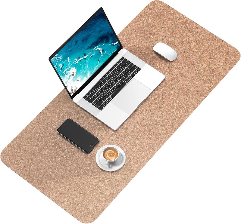 Hsurbtra Desk Pad, 30" x 14" PU Leather Desk Mat, XL Extended Mouse Pad, Waterproof Desk Blotter Protector, Ultra Thin Large Laptop Keyboard Mat, Non-Slip Desk Writing Pad for Office, Rose Gold - Image 2