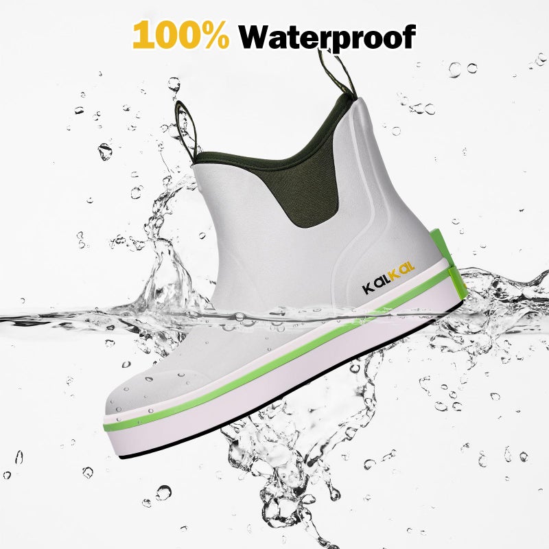 Kalkal Women's Deck Boots, Anti-Slip Deck Boots, Lightweight Fishing Boot for Women, Waterproof Ankle Rubber Rain Boot for Boating, Camping, Farming & Outdoor Work (Size 5-11) - Image 4