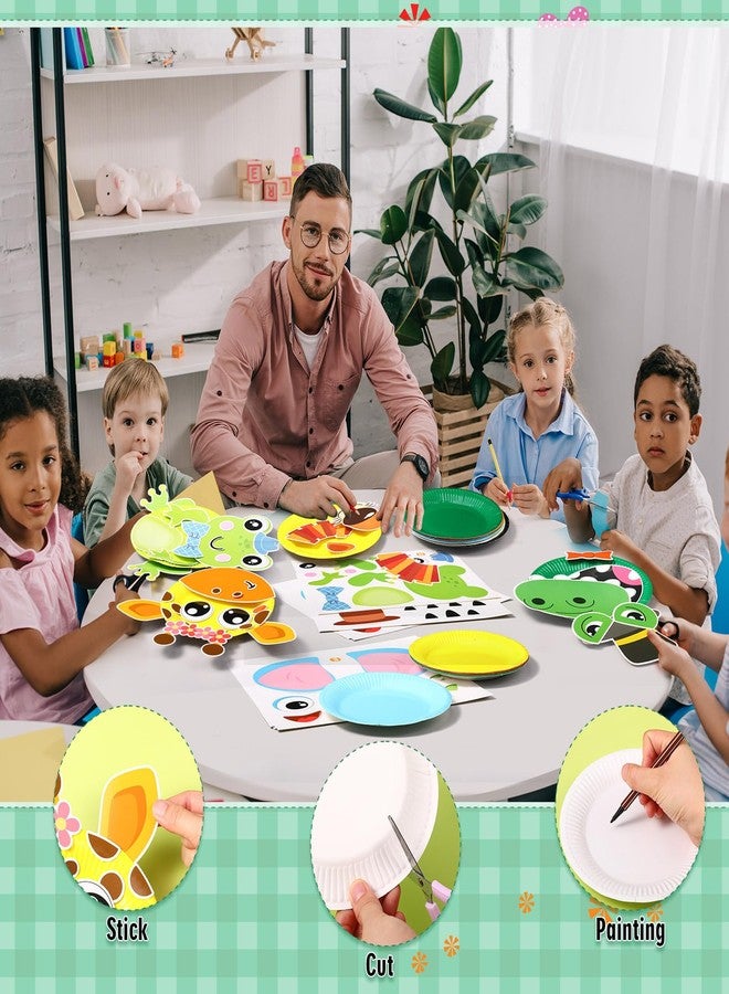 Funnymoom 24 Pcs Jungle Animals Plate Craft Sets Wild Animal Arts Crafts Gift Tiger Lion DIY Craft for Boys Girls Preschool Party Classroom DIY Project Supplies Decorations(Cute) - Image 5