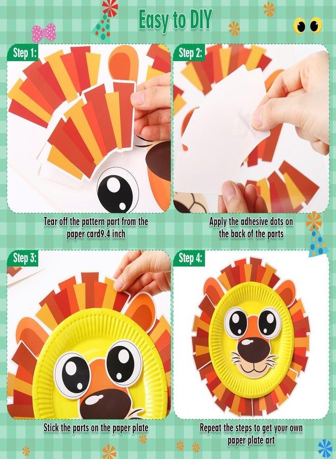 Funnymoom 24 Pcs Jungle Animals Plate Craft Sets Wild Animal Arts Crafts Gift Tiger Lion DIY Craft for Boys Girls Preschool Party Classroom DIY Project Supplies Decorations(Cute) - Image 3