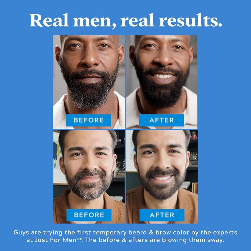 Just for Men 1-Day Beard & Brow Color, Temporary Color for Beard and Eyebrows, For a Fuller, Well-Defined Look, Up to 30 Applications, Dark Brown - Image 4