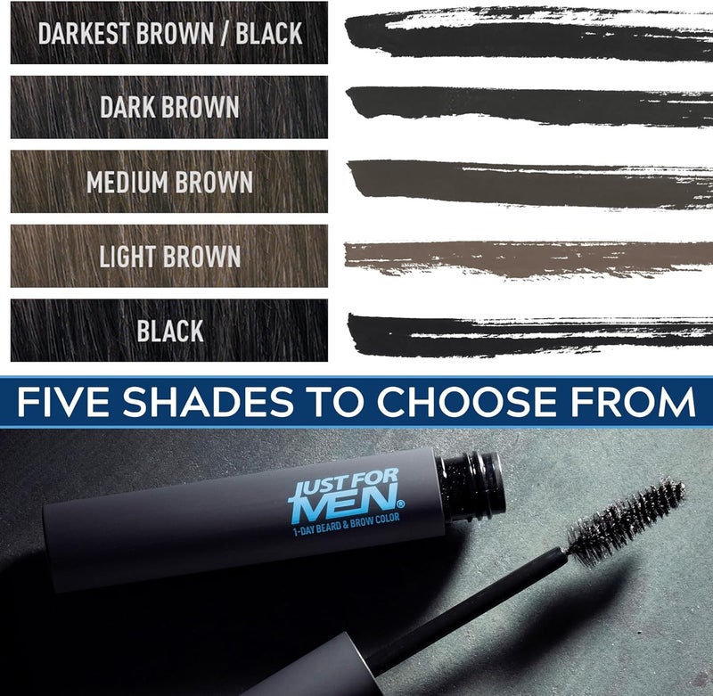 Just for Men 1-Day Beard & Brow Color, Temporary Color for Beard and Eyebrows, For a Fuller, Well-Defined Look, Up to 30 Applications, Dark Brown - Image 5