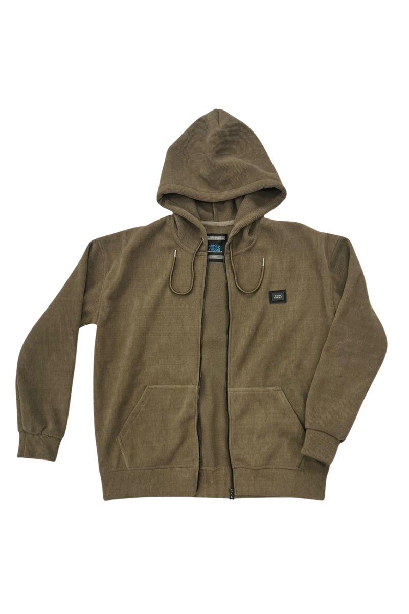 وايت رابيت هودي رجالي أساسي من وايت رابيت مبطن بفرو داخلي بسحاب كامل - Image 4