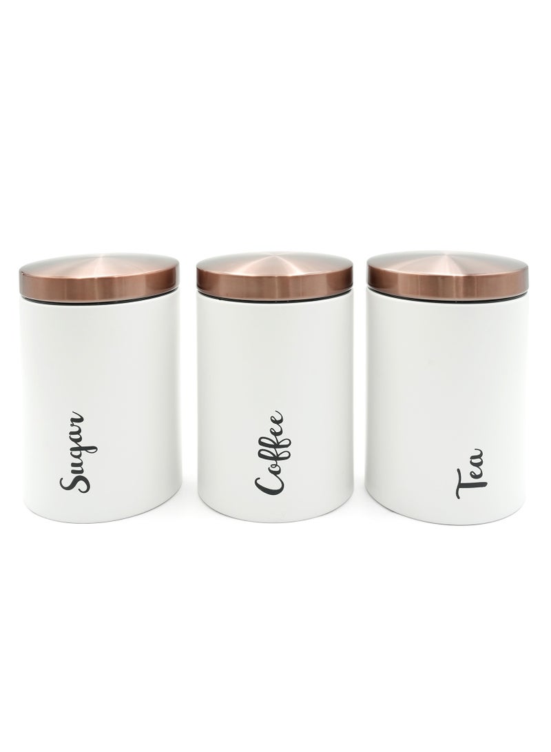 BERAM Tea Sugar Coffee Container Set Airtight Kitchen Storage Container with Lid Home and Kitchen Stylish Storage Container Jar for Sugar Tea and Coffee Home Improvement Essentials - Image 1