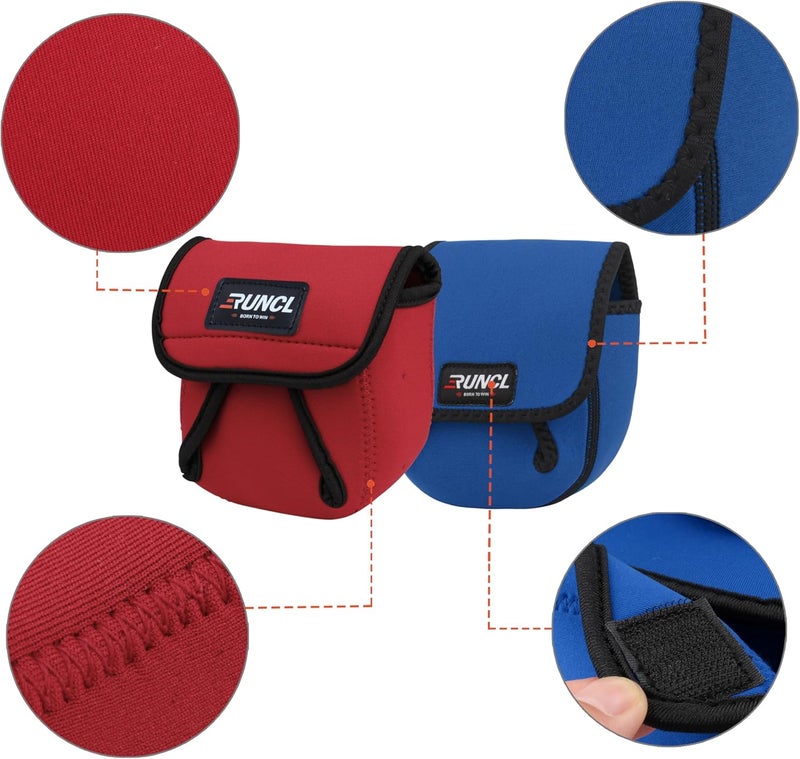RUNCL Fishing Rod Sleeves & Reel Bags, Spinning/Casting Rod Socks & Spinning/Baitcasting Reel Covers - Protection Solution, Space Saver, Perfect Storage - Fishing Pole Sleeves & Reel Pouch (2 Pack) - Image 3