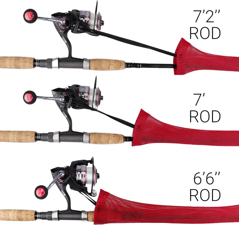 RUNCL Fishing Rod Sleeves & Reel Bags, Spinning/Casting Rod Socks & Spinning/Baitcasting Reel Covers - Protection Solution, Space Saver, Perfect Storage - Fishing Pole Sleeves & Reel Pouch (2 Pack) - Image 4