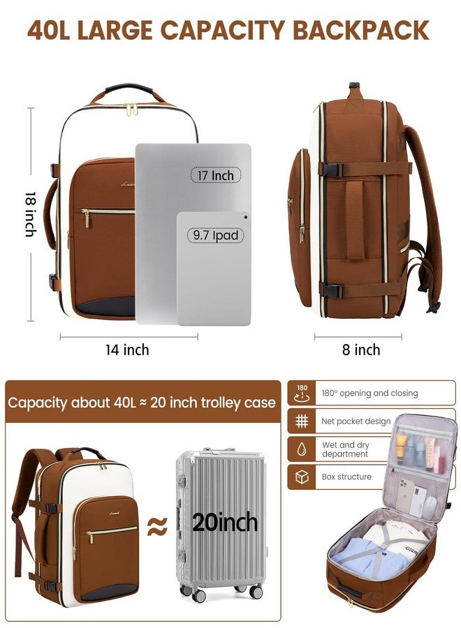 LOVEVOOK 40L Large Travel Backpack for Women, 17 Inch Carry on Backpack for Traveling on Airplane - Image 4