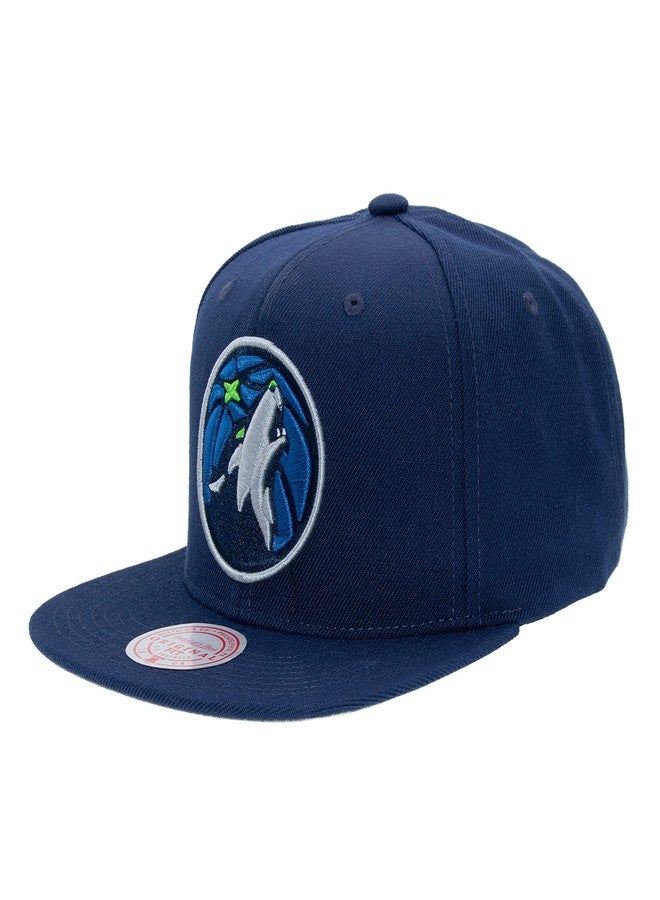 Mitchell & Ness Minnesota Timberwolves Team Ground 2.0 Snapback Hat Cap - Navy - Image 4