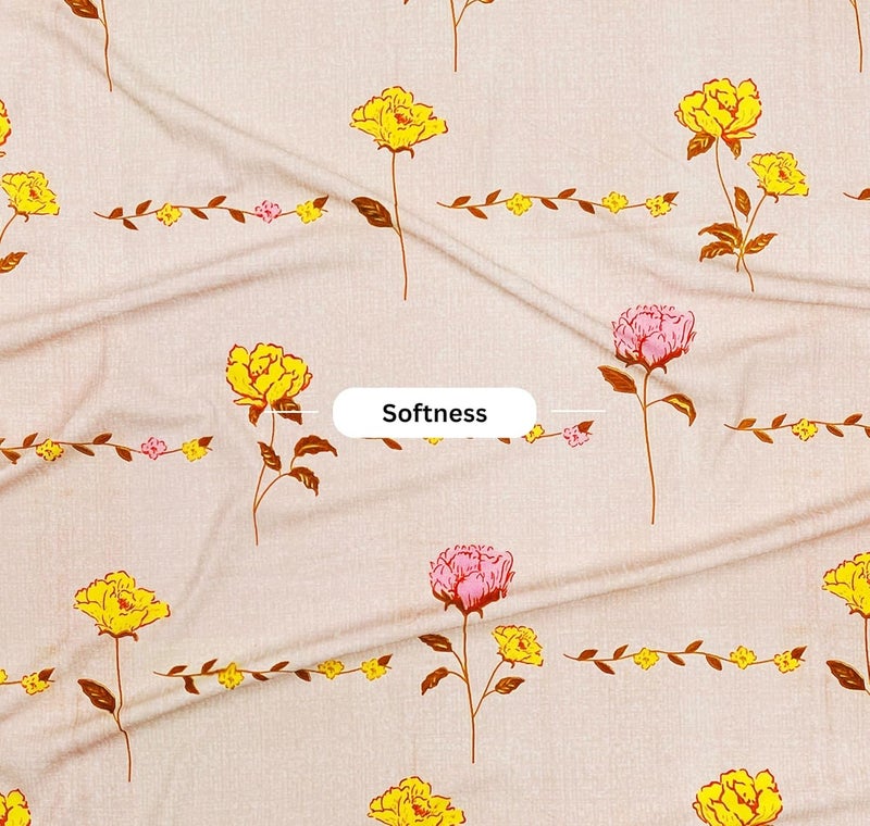 BSB مجموعة كينغستون من BSB HOME ملاءات سرير سوبر كينغ مع 2 غطاء وسادة كينغ | ملاءات فاخرة ناعمة (3 قطع) | 108x108 بوصة، مطبوعة بأوراق (زهري، بيج وأصفر) - Image 2