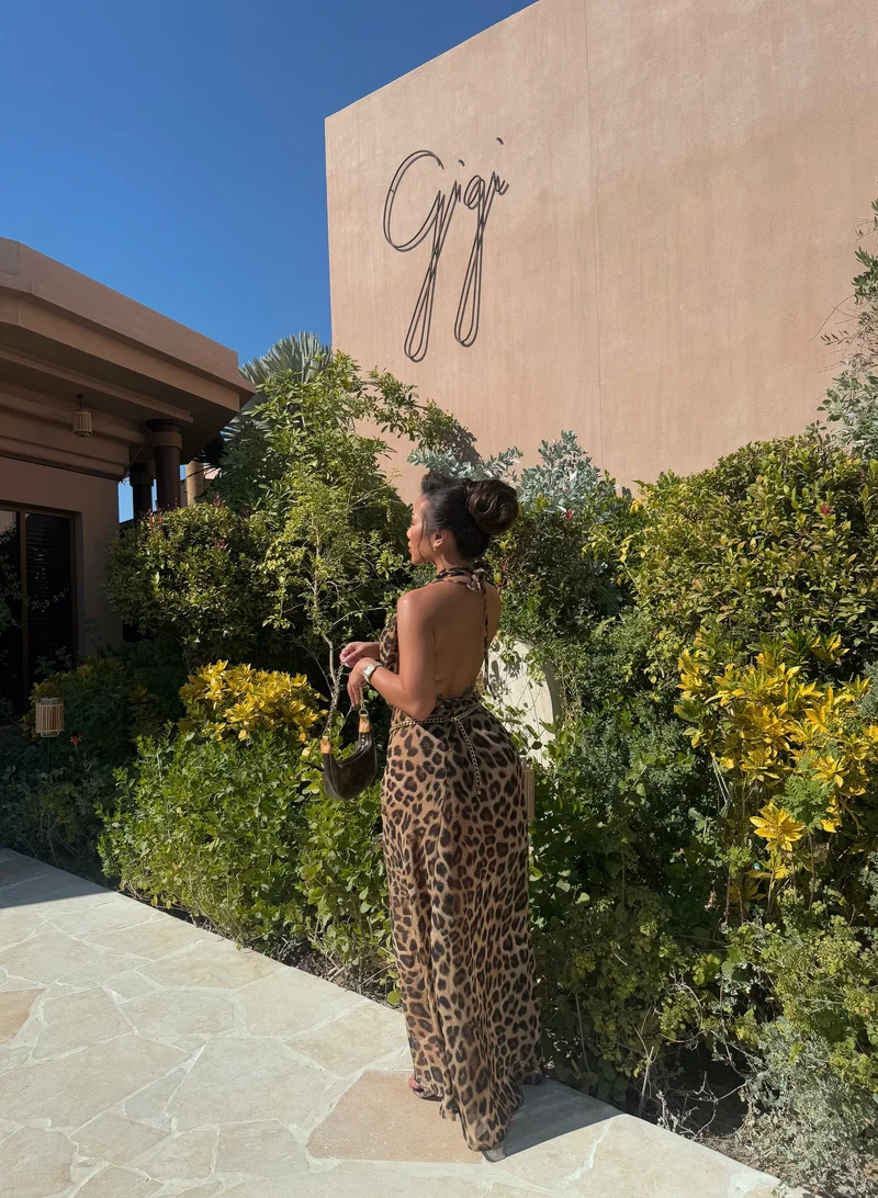 Itty Bitty Kinis April Plunge Dress Cheetah