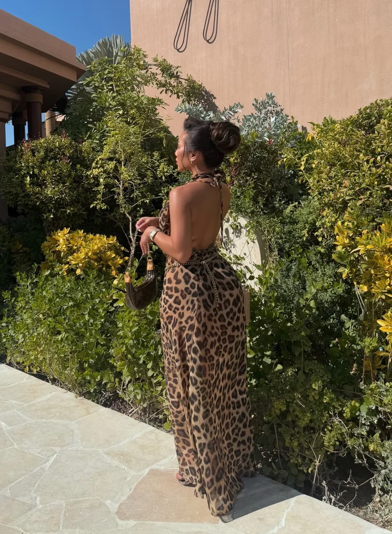 Itty Bitty Kinis April Plunge Dress Cheetah