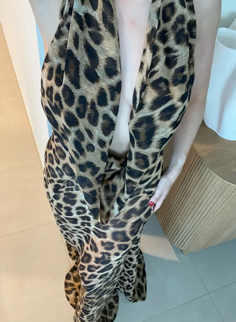 Itty Bitty Kinis April Plunge Dress Cheetah