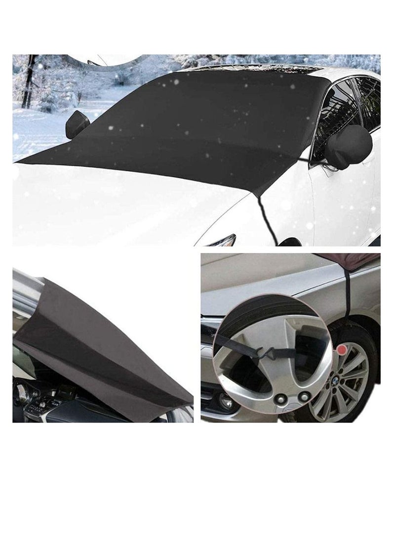 Excefore Car Front Windshield Sun Shade with 2 pcs Side Mirror Sunshade, Winter with Side Mirror Cover Snow UV Protection Frost Truck Windshield Sunshade - Image 2