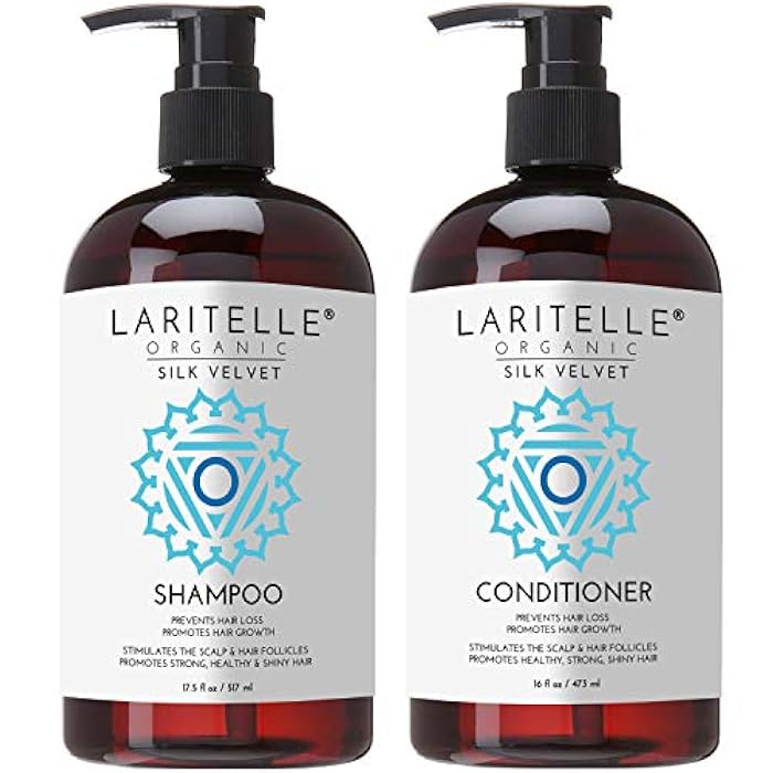 Laritelle Organic Hair Care Set Silk Velvet: Shampoo 17.5 oz + Conditioner 16 oz - Image 1