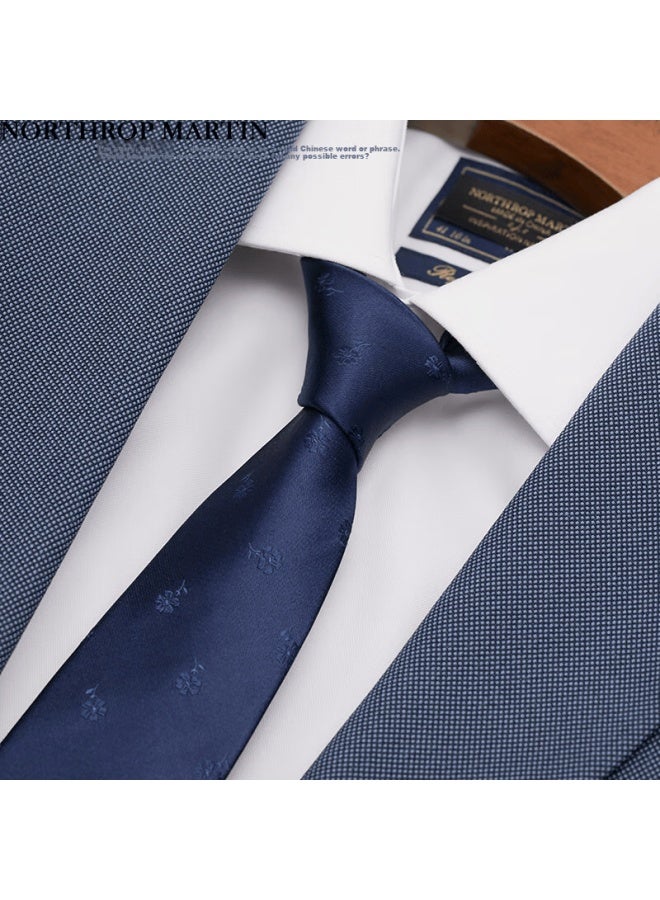Northrop Martin High-end Silk Tie For Men, Business Formal Wear, Hand-tied Blue Groom Wedding Gift, Luxurious Gift Box - Image 2