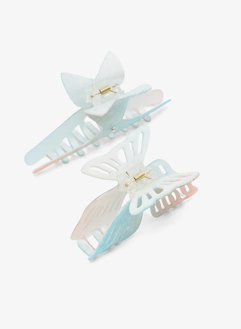 ايلا 2PK Butterfly Statement Tie Dye Claw Clip
