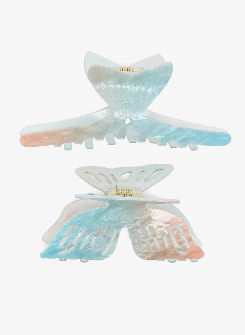 ايلا 2PK Butterfly Statement Tie Dye Claw Clip
