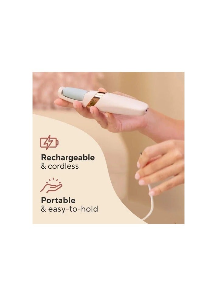 WEIMEI Electronic Pedicure Tool | Rechargeable Callus Remover for Smooth Feet | 2 Speeds, 2 Roller Heads & Built-in LED Light | Portable & Cordless Foot File for Smooth Heels & Feet | At-Home Spa Pedicure Kit - Image 5